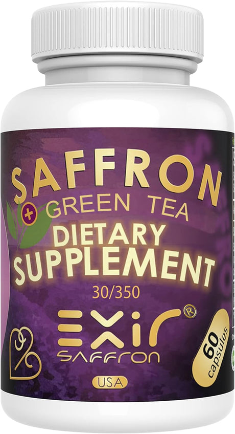 Saffron Dietary Supplement - Antioxidant & Immune Supplement - Heart Support + Brain & Memory Boost, 60 Capsules