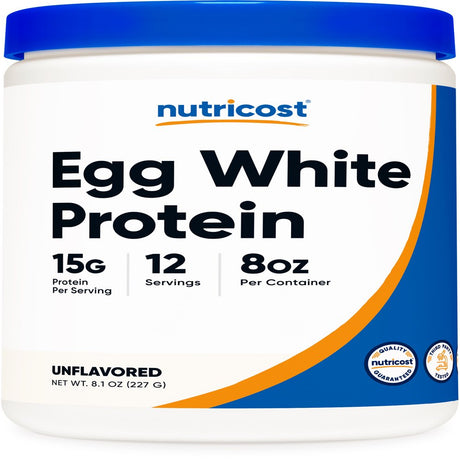 Nutricost Egg White Protein Powder 8Oz (Unflavored) - Non-Gmo, Gluten Free Supplement