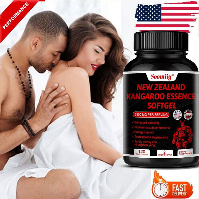 Soomiig New Zealand Kangaroo Essence Softgels 3500 Mg per Serving - Supports Energy and Endurance, Increases Blood Flow Male Enhancement