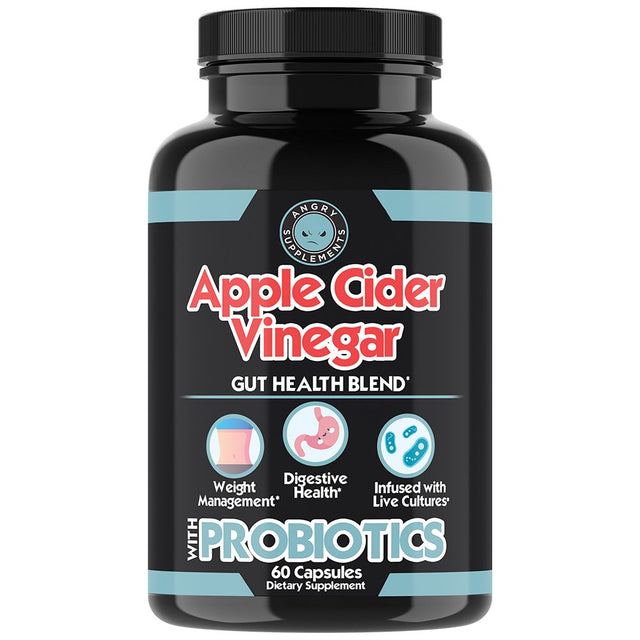 Angry Supplements Apple Cider Vinegar Probiotics for Weight Management and Digestive Health (1 Bottle)