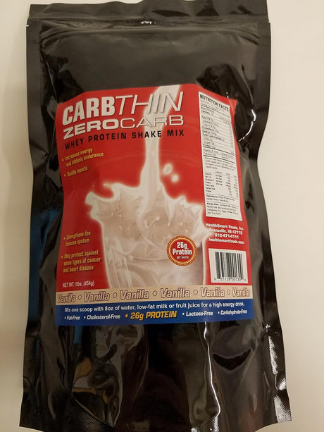 Healthsmart Foods Carbthin Zerocarb Whey Protein Shake Mix Vanilla