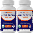 2 Pack Vitamatic Apple Pectin 700 Mg 120 Vegetarian Capsules - Dietary Fiber - Promotes Healthy Intestinal Health*