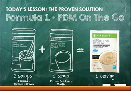 Herbalife Formula 1 + PDM on the Go: 17G of Protein 7 Packets per Box (Cookies and Cream + Vanilla), Protein for Energy and Nutrition, Sustain Energy and Satisfy Hunger