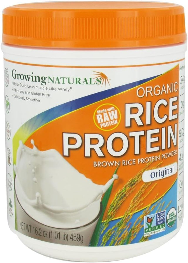 Growing Naturals Original Rice Protein Isolate Powder, 16.2 Ounce - 1 Each.