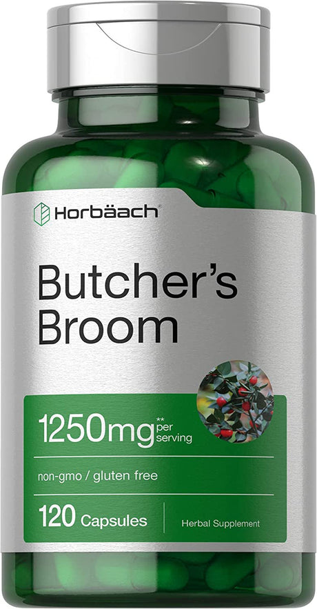 Butchers Broom 1250Mg | 120 Capsules | Max Potency | by Horbaach