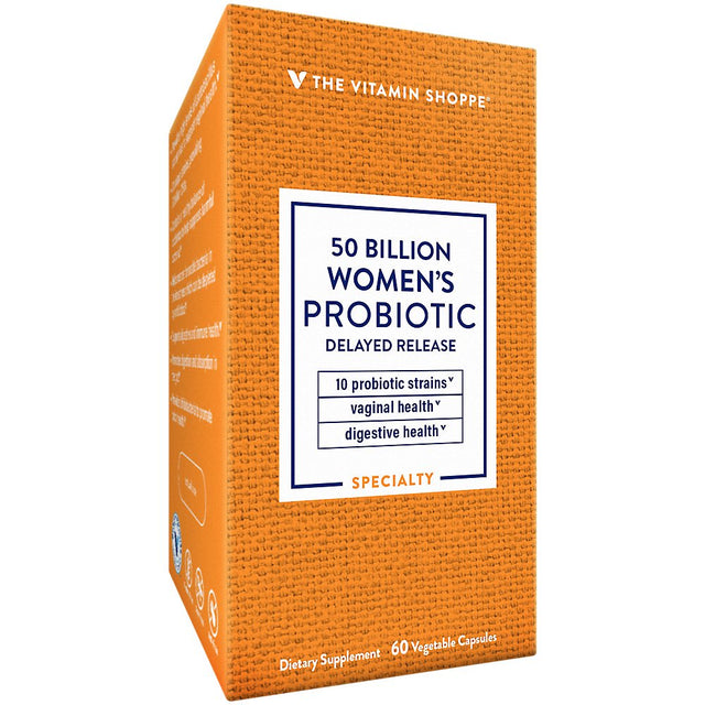 Women'S Probiotic Delayed Release 50 Billion - with 10 Probiotic Strains to Support Digestive, Immune & Vaginal Health or Yeast Imbalance - Shelf Stable (60 Veggie Caps) by the Vitamin Shoppe