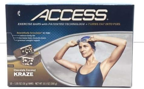 Melaleuca Access Exercise Bars, Chocolate Coconut Kraze (10-1.05 Oz Bars)