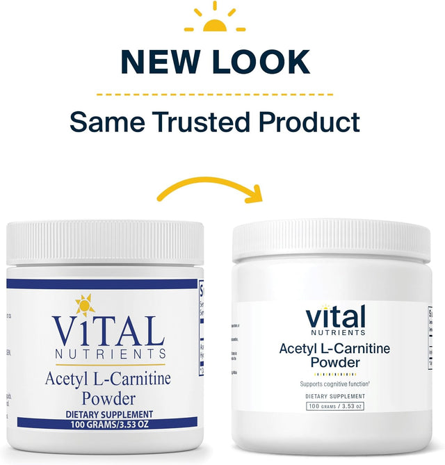 Vital Nutrients - Acetyl L-Carnitine Powder - Supports Normal Brain Function and Memory - Vegetarian - 100 Grams - 3000 Mg