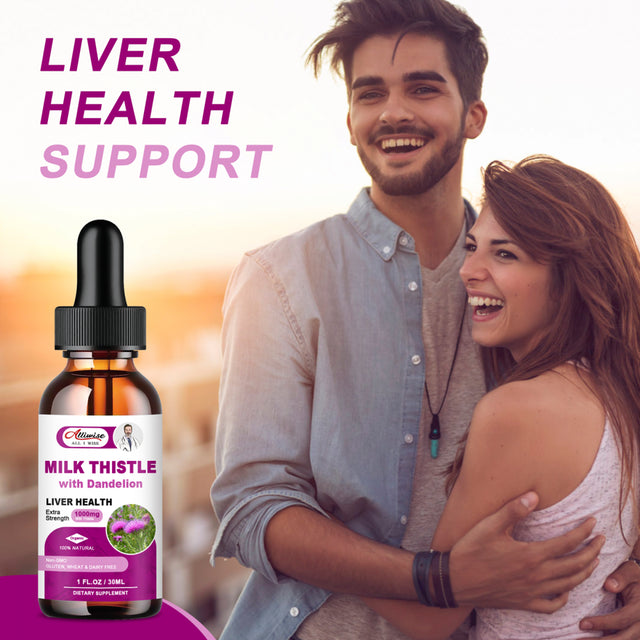 (2 PACK) Liver Health Support Liquid 60ML, 1000Mg Milk Thistle 80% Silymarin Extract & 250Mg Dandelion Root Extract, Liver Cleanse Detox, Vegan, Non-Gmo and All-Natural