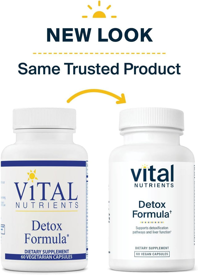 Vital Nutrients - Detox Formula - Specially Designed Formula for Liver and Detoxification Support - 60 Vegetarian Capsules per Bottle