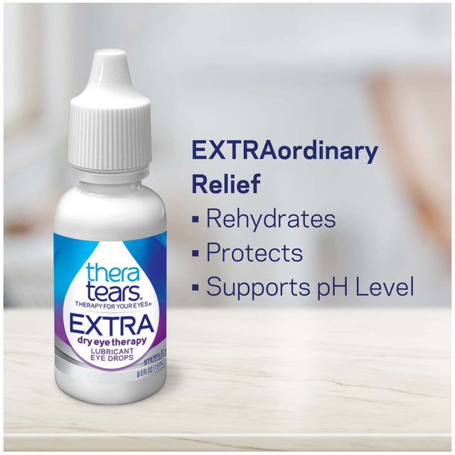 Theratears EXTRA Dry Eye Therapy Lubricating Eye Drops for Dry Eyes, 0.5 Fl Oz Bottle