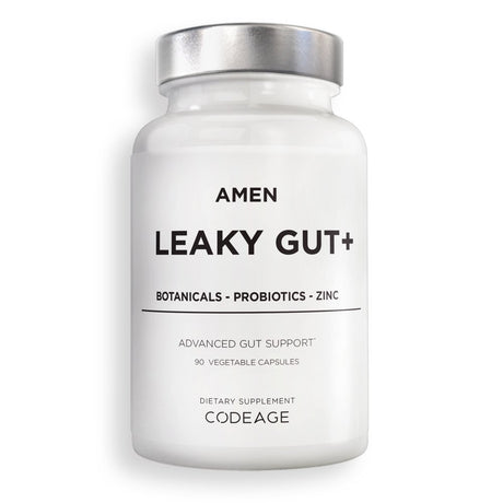 Amen Leaky Gut, L-Glutamine, Zinc, Turmeric, Licorice, Probiotic & Prebiotic Vegan Supplement, 90 Ct