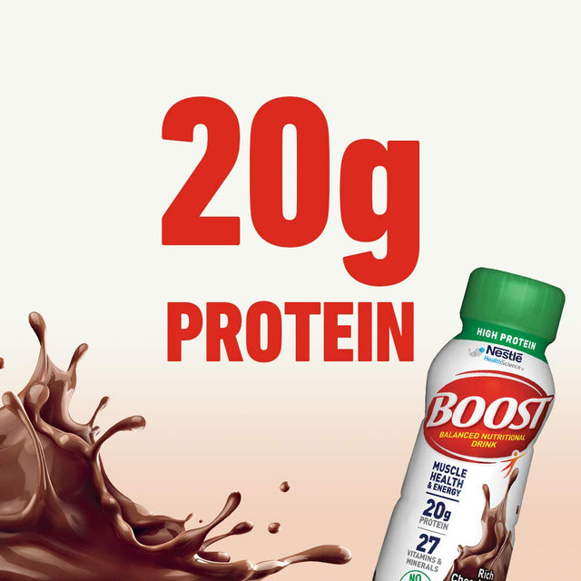 Boost High Protein Complete Nutritional Drink, Rich Chocolate, 8 Oz, 12-CT