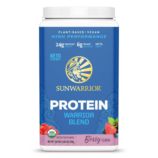 Sunwarrior Warrior Blend Plant-Based Organic Protein Berry -- 1.65 Lbs