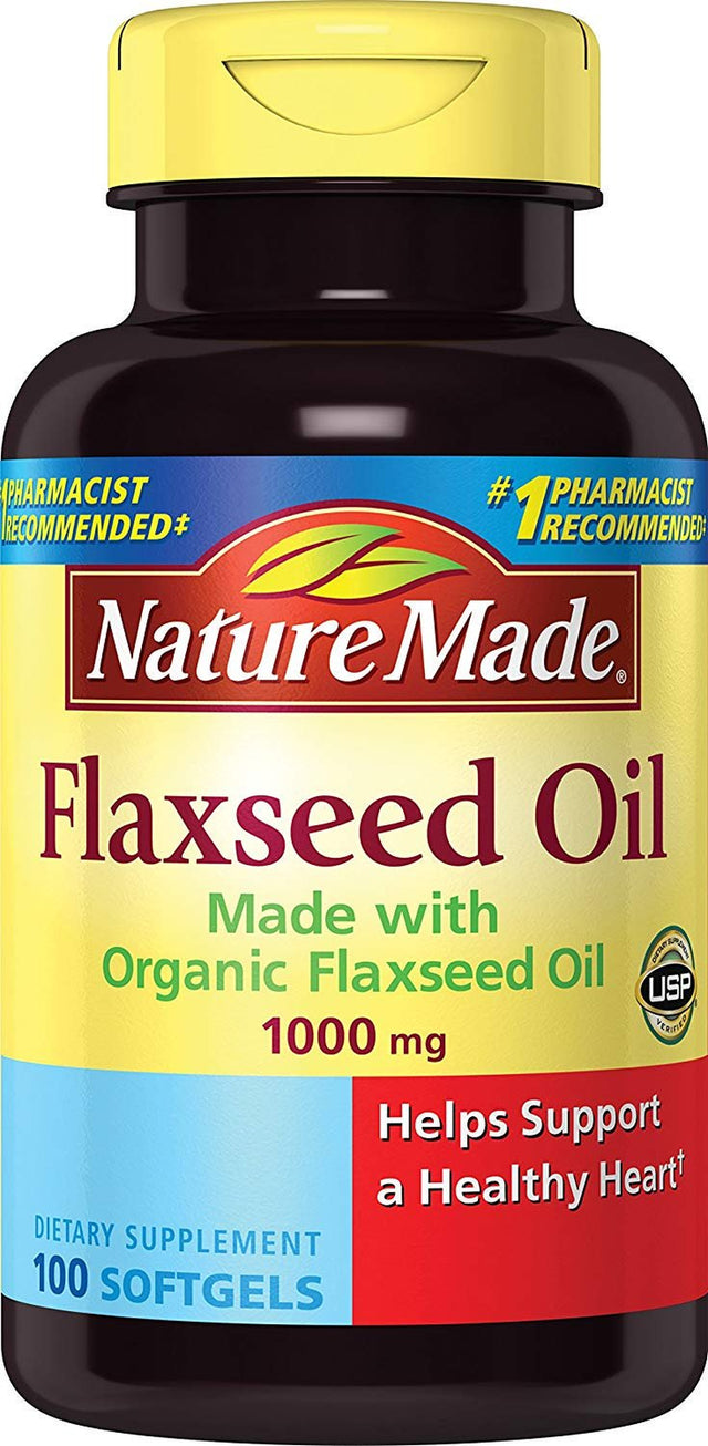 Nature Made Flaxseed Oil 1000 Mg Softgels 100 Each