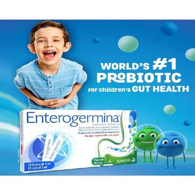 Enterogermina for Kids (20 Vials in Each Pack) Bacillus Clausii Probiotic 2 Billion Cfu/5Ml for Kids, Unisex