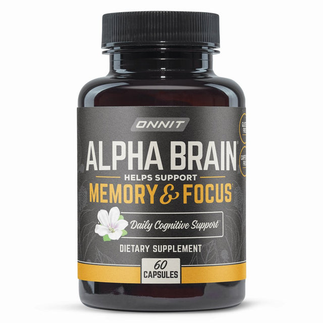 ONNIT Alpha BRAIN Premium Nootropic Brain Health Supplement, Memory and Focus Support, 60 Ct