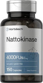 Nattokinase Supplement 4000 FU | 150 Capsules | Non-Gmo, Gluten Free | Supports Cardiovascular and Circulatory Health | by Horbaach