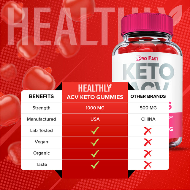 PRO FAST KETO ACV Gummies Apple Cider Vinegar 60 Gummies