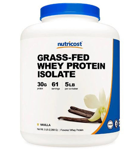 Nutricost Grass-Fed Whey Protein Isolate Vanilla -- 5 Lbs