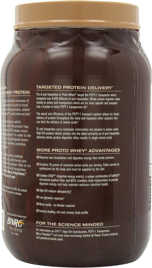 Power Crunch Whey Protein Powder, with Amino Acids, Protein Shakes with Delicious Taste, Double Chocolate, 2.1 LB