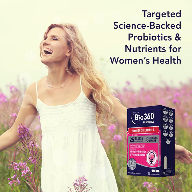 Bio360 Probiotics Women'S Formula, Daily Vegan Probiotic for Vaginal & Digestive Health, 30 Ct