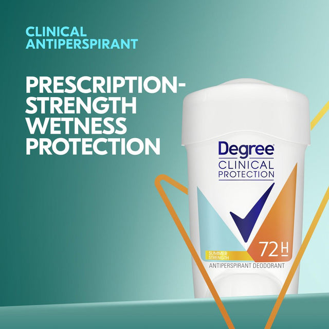 Degree Clinical Protection Long Lasting Antiperspirant Deodorant Stick, Summer Strength, 1.7 Oz