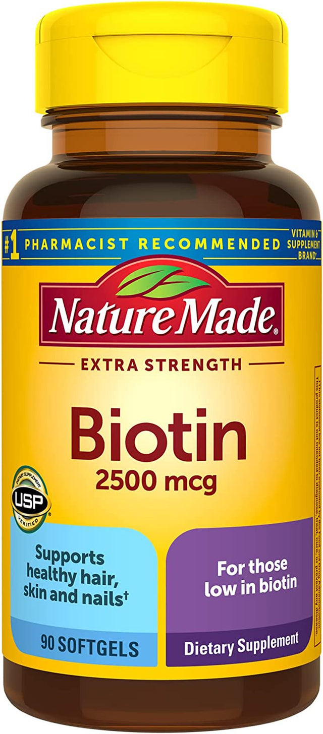 Strength Biotin 2500 Mcg, Dietary Supplement for Healthy Hair, Skin & Nail Support, 150 Softgels, 150 Day Supply