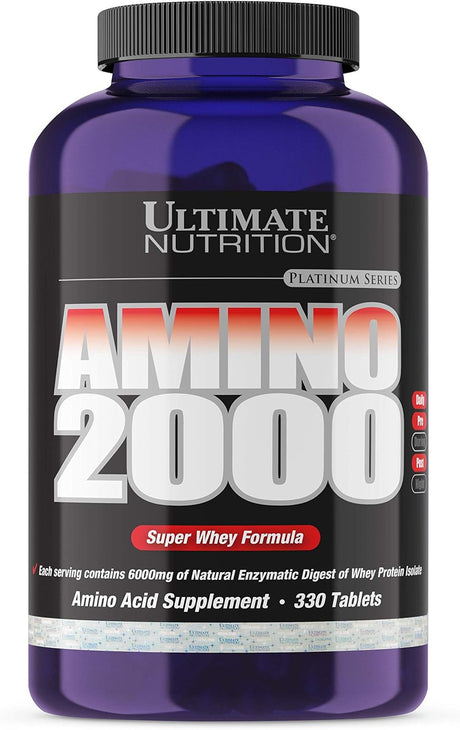 Ultimate Nutrition Amino 2000 Branch Chain Amino Acids Supplement for Muscle Building, Workout Recovery, Lean Muscle, and Athletic Performance- Whey Protein Isolate,330 Tablets