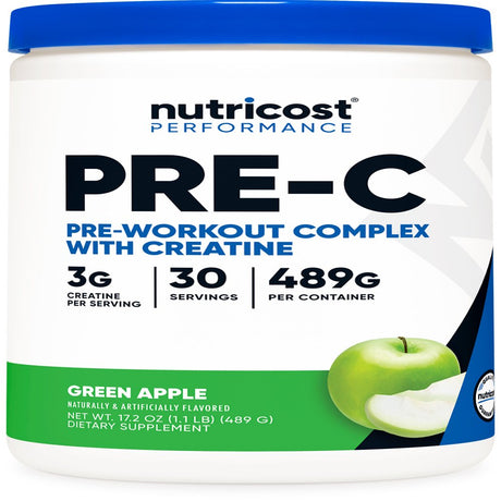 Nutricost Pre-Workout with Creatine, Green Apple, 30 Servings, Supplement