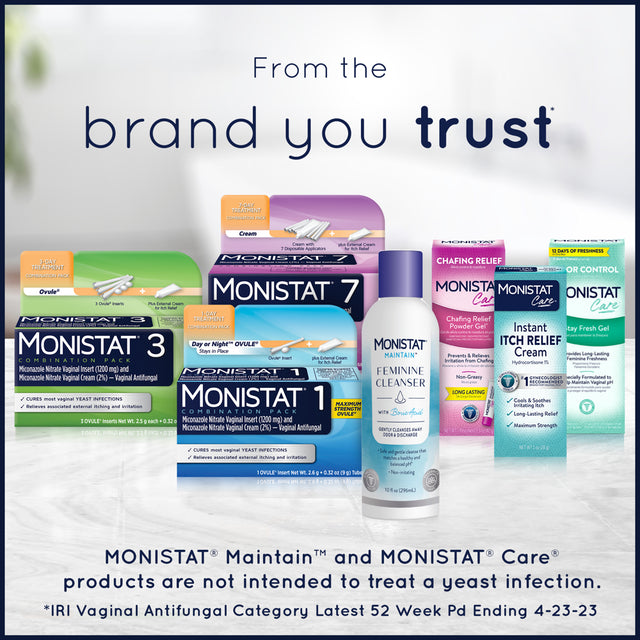 Monistat 3 Day Yeast Infection Treatment, 3 Miconazole Pre-Filled Cream Tubes & External Itch Cream