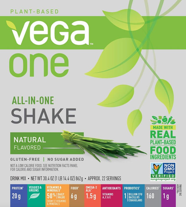 Vega One All-In-One Natural (22 Servings) - Plant Based Vegan Protein Powder, Non Dairy, Gluten Free, Non GMO, 30.4 Ounce (Pack of 1)