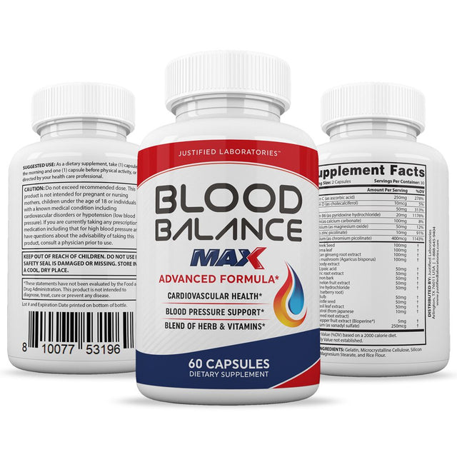 Blood Balance Max Advanced Formula 1295MG 60 Capsules