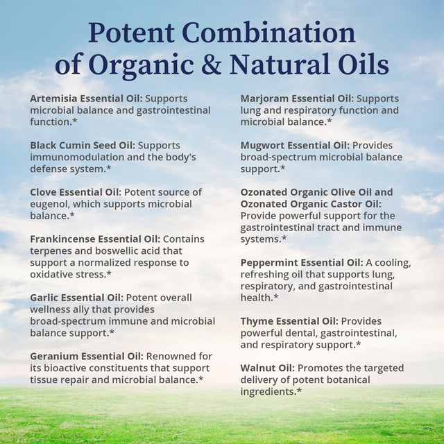 Biopure O3 Oils 10-In-1 - Nutraceutical Supplement That Combines Ozonated Organic & Natural Oils to Support Immune System, Dental Health, Gut Health, Balanced Microbiome, & Whole-Body Wellness - 50Ml