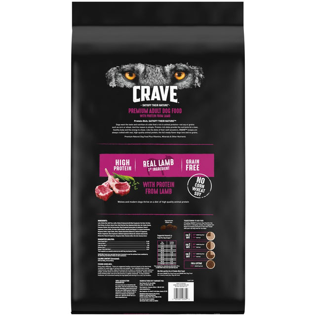 CRAVE Grain Free Adult Dry Dog Food with Protein from Lamb, 22 Lb. Bag