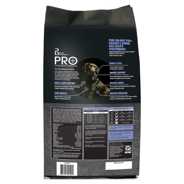 Pure Balance Pro+ Performance Chicken & Brown Rice Recipe Dry Dog Food, 8 Lbs