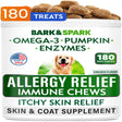 Bark&Spark Allergy Relief Immune Chews, Itchy Skin Relief, for Dogs, Chicken, 180 Soft Chews, 13.9 Oz (369 G)