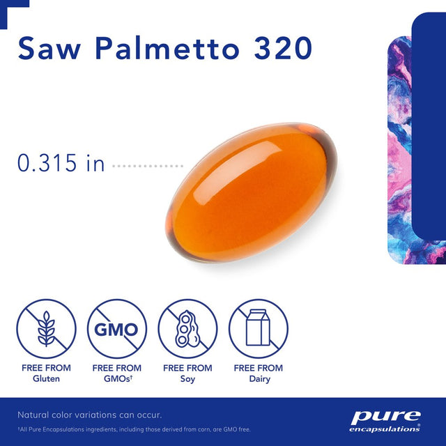 Pure Encapsulations Saw Palmetto 320 | Fatty Acids and Other Essential Nutrients to Support Prostate, Testosterone Metabolism, and Urinary Function* | 120 Softgel Capsules