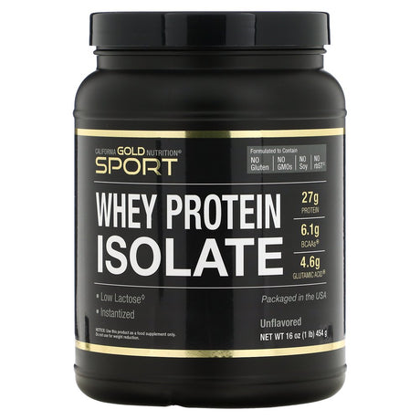 California Gold Nutrition SPORT - Whey Protein Isolate, 1 Lb, 16 Oz (454 G)