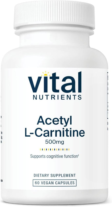 Vital Nutrients - Acetyl L-Carnitine - Supports Normal Brain Function - 60 Vegetarian Capsules per Bottle - 500 Mg