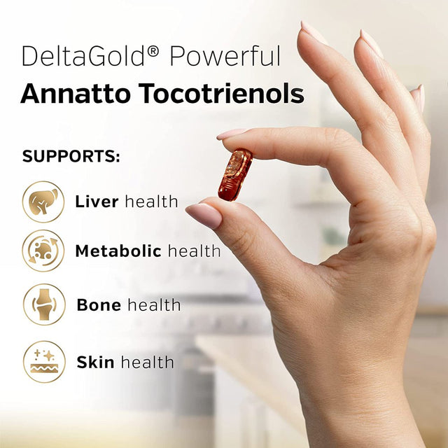 Premium Annatto Tocotrienol Supplement – Vitamin E Tocotrienols with Deltagold – Tocotrienols Vitamin E 300 Mg – Supports Liver, Immune & Heart Health - Delta + Gamma Tocotrienols (60 Liquid Capsules)