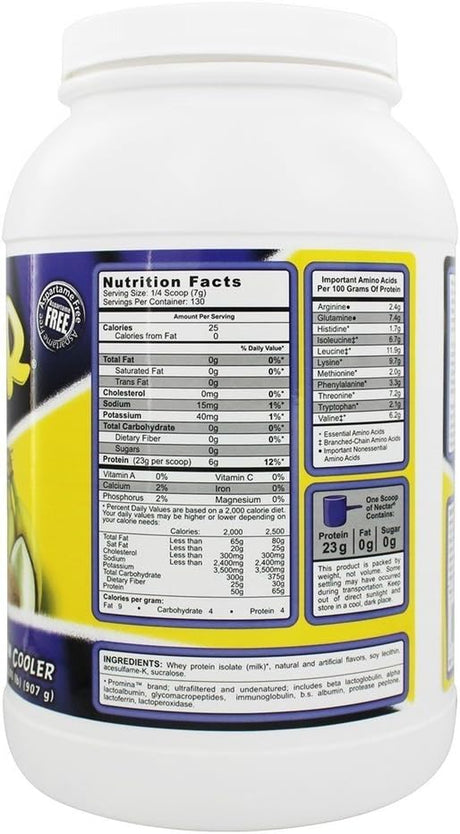 Syntrax Nutrition Nectar, 100% Whey Protein Isolate, Refreshing Fruit Flavored Protein Powder, Caribbean Cooler, 2 Lbs