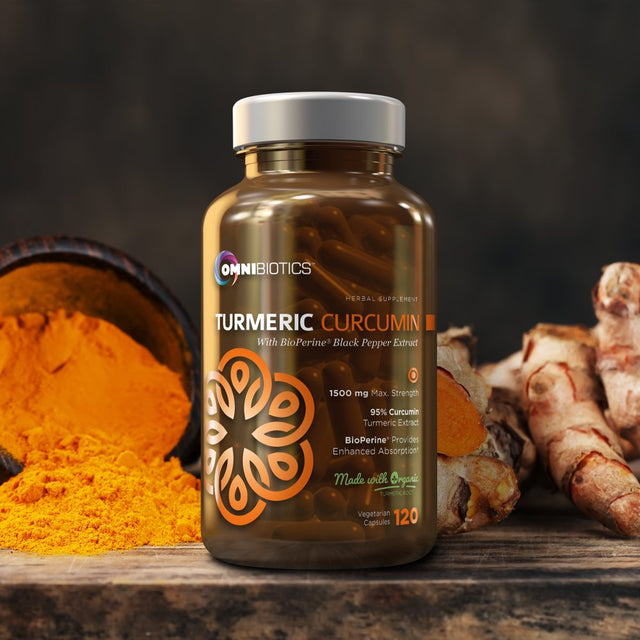 Organic Turmeric Curcumin Supplement 1500Mg 120 Vegetarian Capsules by Omnibiotics