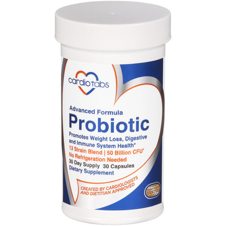 Cardiotabs Advanced Formula Probiotic, 13 Strains Including DDS-1, 50 Billion CFU