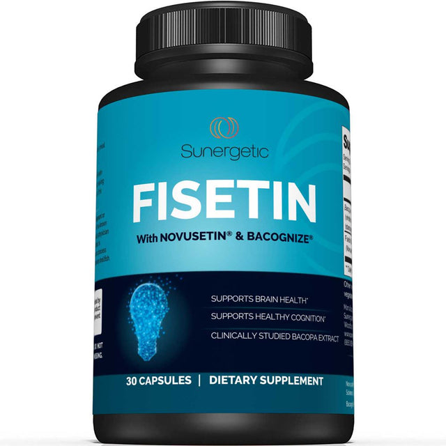 Premium Fisetin Supplement with Novusetin & Bacopa Extract to Support Memory, Cognition, Healthy Aging & Brain Health - 125Mg of Fisetin per Capsule - Fisetin Complex with Bacognize - 30 Capsules