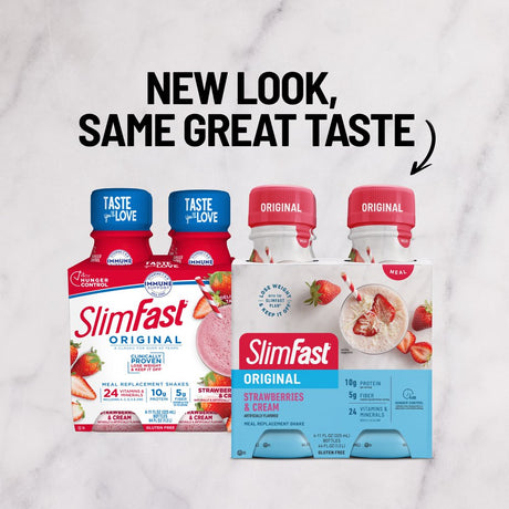 Slimfast Original Meal Replacement Shake, Strawberries and Cream, 8 Ct