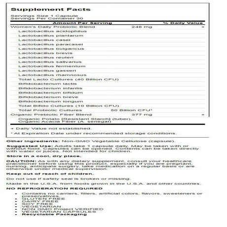 Garden of Life Dr. Formulated Probiotics Once Daily Women'S Shelf Stable 30 Capsules