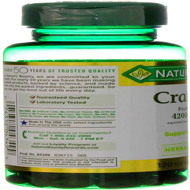 Nature'S Bounty Cranberry Fruit 4200 Mg plus Vitamin C, Softgels, 120 ...