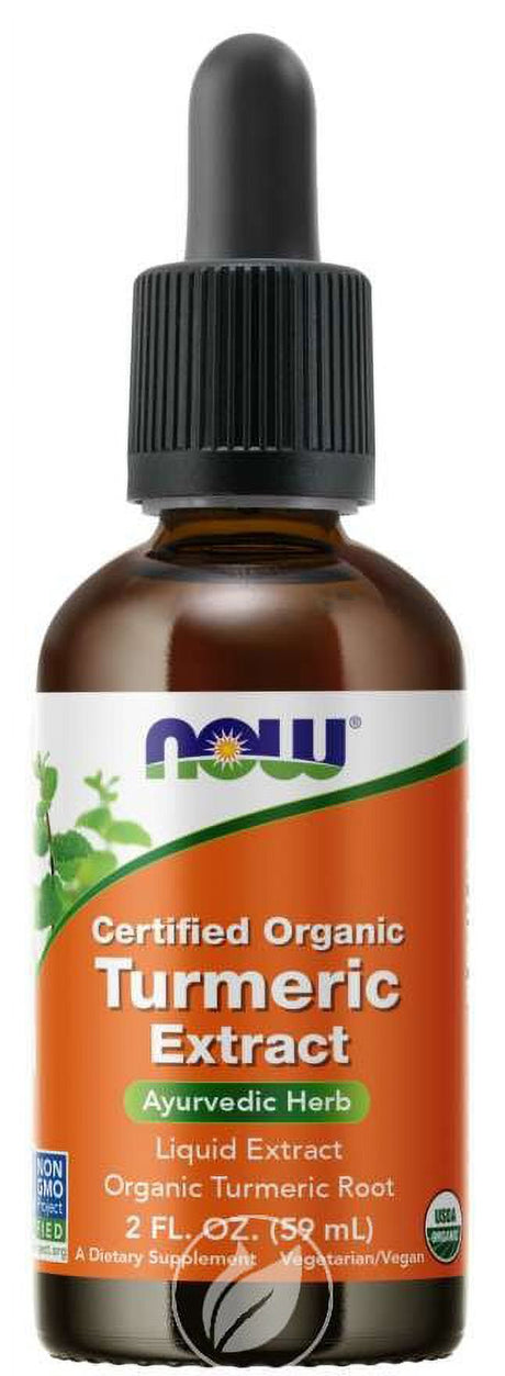 Now Org Turmeric Liquid Extract 2 Oz, Pack of 2