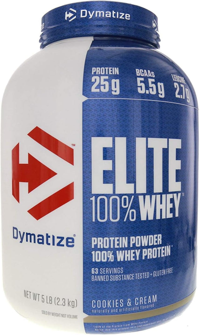 Dymatize Elite Gourmet 100% Whey Sustained Release Protein, Cookies & Cream, 5 Pound